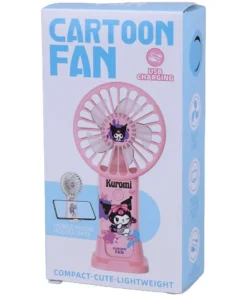 Alternative view of پنکه رومیزی شارژی فانتزی Cartoon Fan با پایه نگهدارنده گوشی labubu