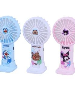 پنکه رومیزی شارژی فانتزی Cartoon Fan با پایه نگهدارنده گوشی labubu