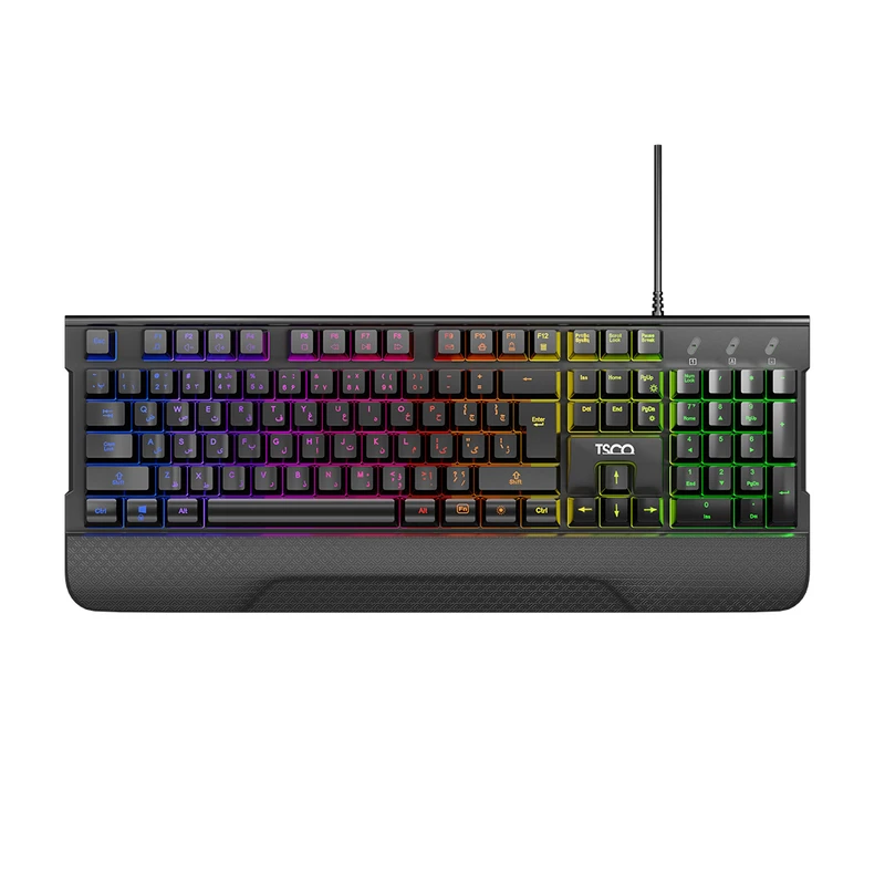 کیبورد گیمینگ تسکو TSCO TK 8085GA با نورپردازی Rainbow و کلیدهای مالتیمدیا