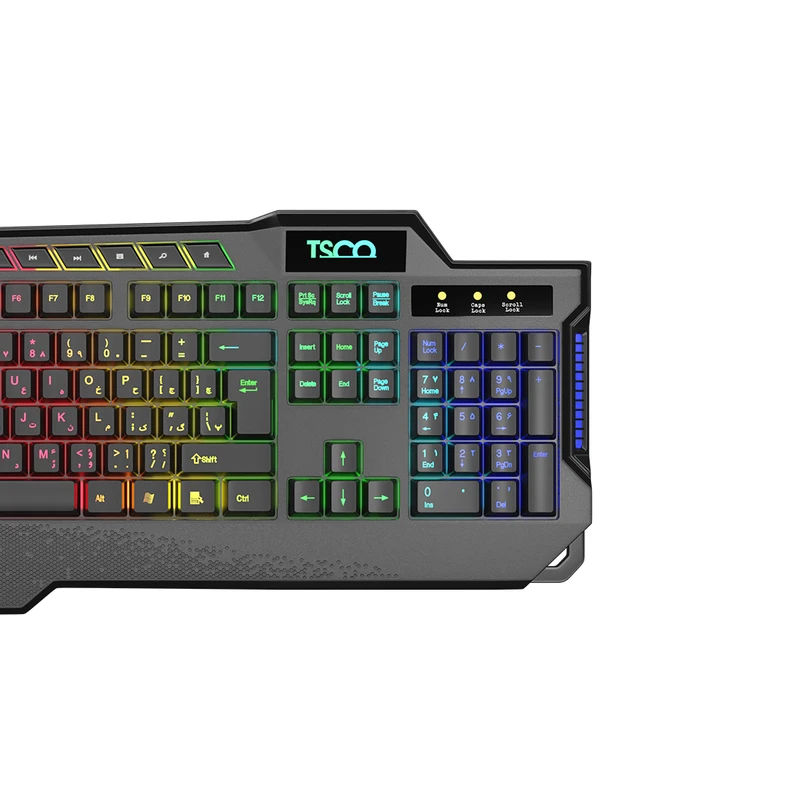 کیبورد تسکو TSCO TK 8088 GA با نورپردازی Rainbow و ۱۰ کلید مالتیمدیا