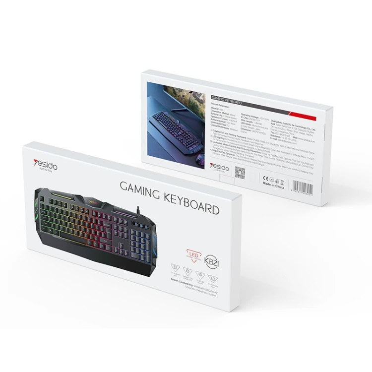کیبورد گیمینگ یسیدو YESIDO KB21 با نورپردازی RGB و اتصال سیمی - تصویر 2
